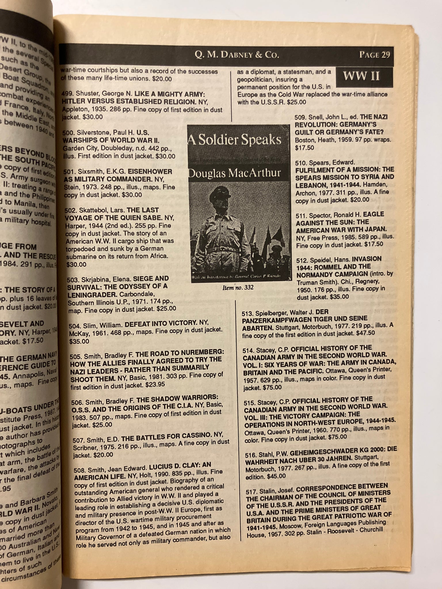 Old, Used and Rare Books on Military History Catalogue 379 Slickcatbooks