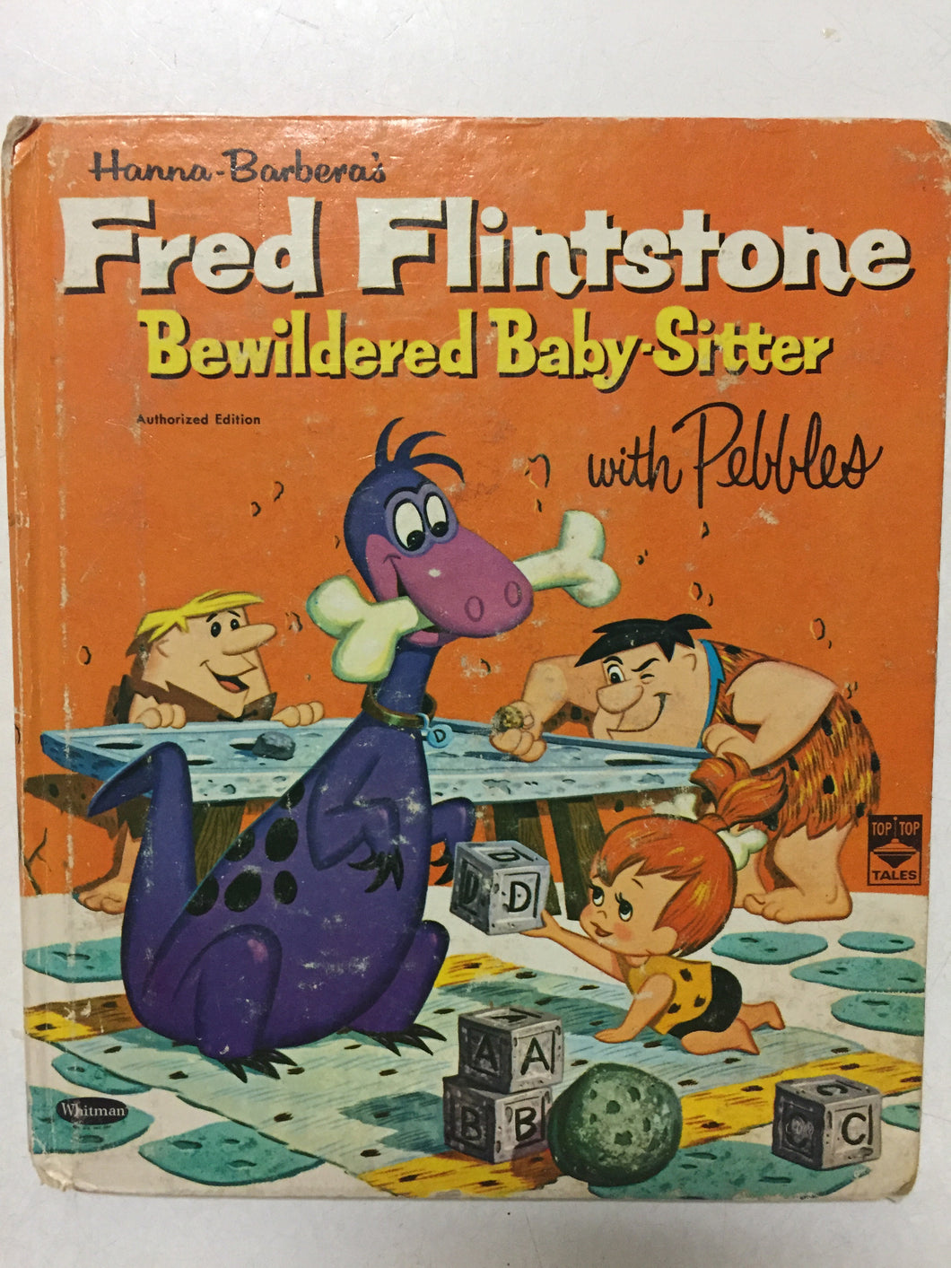 Hanna-Barbara's Fred Flintstone Bewildered Baby-Sitter with Pebbles 