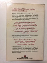 Milton Criticism Selections From Four Centuries - Slickcatbooks