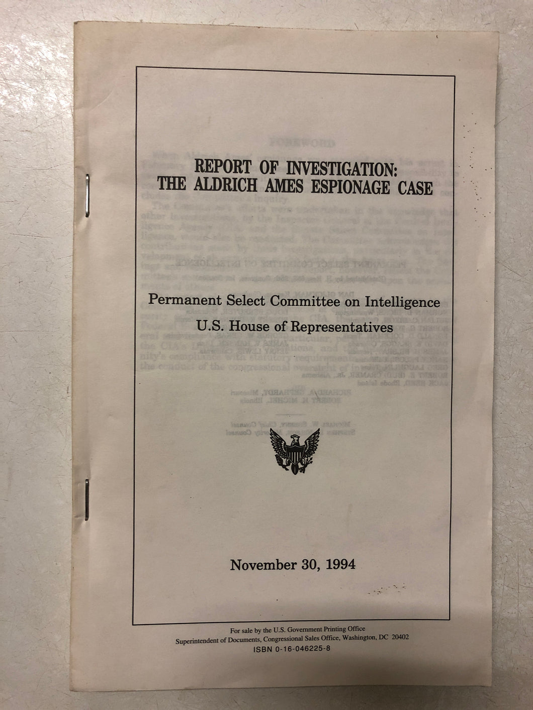 Report of Investigation: The Aldrich Ames Espionage Case - Slick Cat Books 