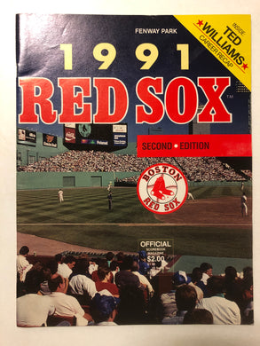 1991 Red Sox Fenway Park Scoreboard Magazine 
